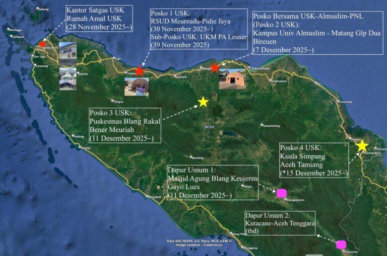 Sebaran Posko Dan Dapur Umum Satgas Usk Untuk Respons Bencana Senyar Di Aceh