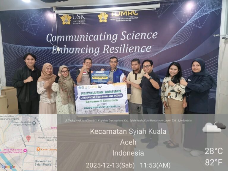 Universitas Negeri Malang Salurkan Bantuan Kemanusiaan Rp100 Juta Melalui Rumah Amal USK