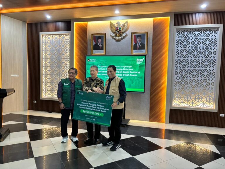 BTN Salurkan Bantuan Pemulihan Bencana Senilai Rp500 Juta Melalui Satgas Senyar USK