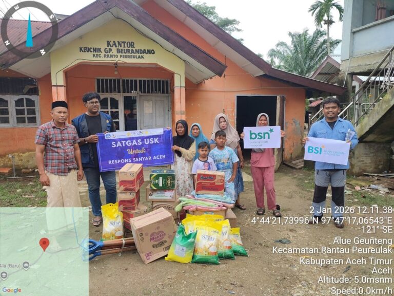 Kolaborasi Lintas Lembaga, Satgas USK Salurkan Bantuan Logistik ke Desa-Desa Terdampak Banjir Aceh Timur