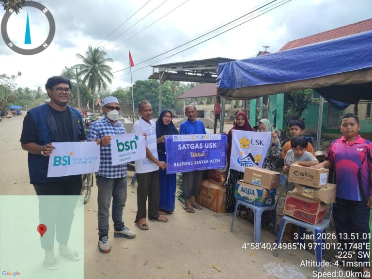 Akses Terbatas Tak Hentikan Satgas USK Menyalurkan Bantuan ke Wilayah Terdampak Banjir Aceh Timur dan Aceh Tamiang